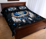 Galaxy Dreamcatcher Wolf Native American Quilt Bed Set - Powwow Store