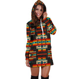 Powwow Store gb nat00402 black pattern native hoodie dress