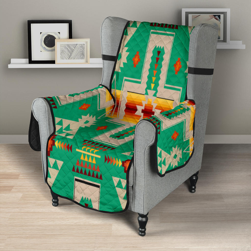 GB-NAT00062-08 Light Green Tribe Design 23" Chair Sofa Protector - Powwow Store