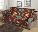 Native Red Yellow Pattern Native American 70" Sofa Protector