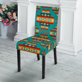 GB-NAT00402-04 Blue Pattern Native Dining Chair Slip Cover