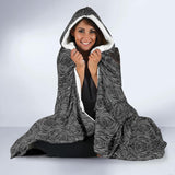 Gray Wolf Escape Native American Hooded Blanket