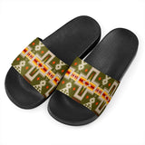 NAT00062-12 -SAND01 Dark Green Tribe Design Native American Slide Sandal
