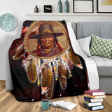 Powwow Store gb nat00353 chief dream catcher red galaxy blanket