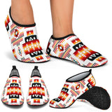 GB-NAT00075	 White Tribes Pattern Native American Aqua Shoes