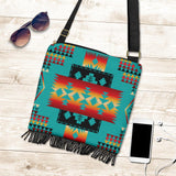 Blue Tribal Native American Boho Handbag - Powwow Store