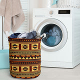 GB-NAT00507 Brown Ethnic Pattern Native Laundry Basket