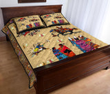 Warrior Riding Horse  Native American Quilt Bed Set