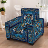 Mandala Blue Native American 43" Chair Slip Cover - Powwow Store