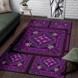 Naumaddic Arts Purple Native American Area Rug - Powwow Store