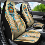 GB-NAT00561 Turquoise Blue Pattern Breastplate Car Seat Covers