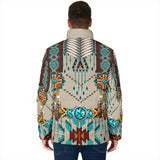 Powwow Storegb nat00069 turquoise blue pattern breastplate mens padded jacket