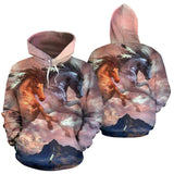 Running Horses Cloudy Native American All Over Hoodie - Powwow Store