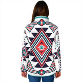 Powwow Storegb nat00146 white geometric native womens padded jacket