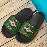 GB-NAT0001-SAND01 Southwest Green Symbol Native American Slide Sandal