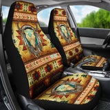 Powwow Store gb nat00068 03 tribal dark brown bison design car seat covers