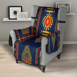Blue Ethnic Pattern Native American 23" Chair Sofa Protector - ProudThunderbird