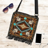 Mandala Brown Native American Crossbody Boho Handbag - Powwow Store