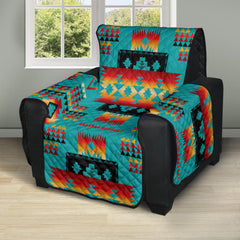 Blue Native Tribal Pattern Native American 28 Chair Sofa Protector - Powwow Store