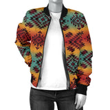 Powwow Storegb nat00541 blue orange womens bomber jacket