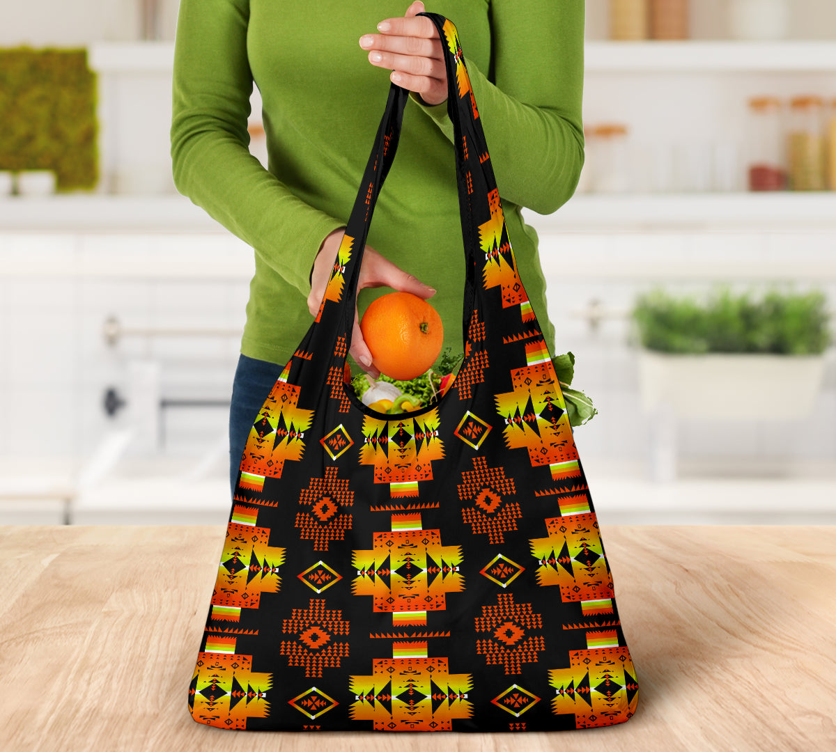 Powwow Storepattern grocery bag 3 pack set 34
