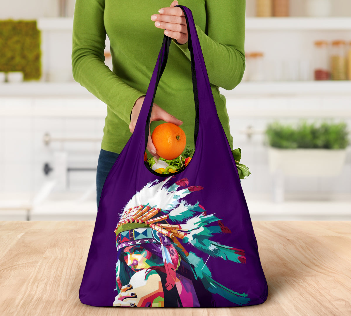 Powwow Store pattern grocery bag 3 pack set 4