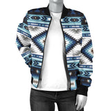 Powwow Storegb nat00528 blue colors pattern womens bomber jacket