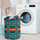 Powwow Store gb nat00046 14 blue tribes pattern laundry basket