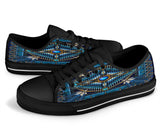 Mandala Blue Native American Design Women's Low Top Canvas Shoe