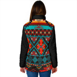 Powwow Storegb nat00112 dark brown red pattern womens padded jacket new