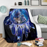 Powwow Store gb nat00358 girl wolves dream catcher blanket