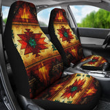 GB-NAT00068 Tribal Dark Brown Native American Design Car Seat Covers