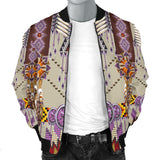 GB-NAT00069-03 Purple Pattern Breastplate Men's Bomber Jacket