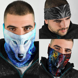 3D Wolf Art Bandana 3-Pack NEW