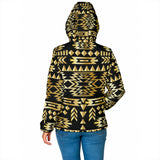 Powwow Storegb nat00566 seamless yellow pattern womens padded hooded jacket