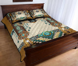 Powwow Store brown pattern breastplate native american quilt bed set gb nat00059 qset01