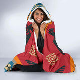 Red Thunderbird Tribal Native American Style Hooded Blanket