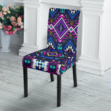 GB-NAT00380 Purple Tribe Pattern Dining Chair Slip Cover