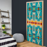 GB-NAT00062-05 Turquoise Tribe Design Native American Door Sock