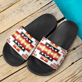 GB-NAT00075-SAND01 White Tribes Pattern Native American Slide Sandals