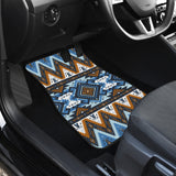 Powwow Store gb nat00613 retro colors tribal seamless front and back car mats set of 4