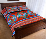 GB-NAT00087-QSET01 Red Thunderbird Native American Quilt Bed Set