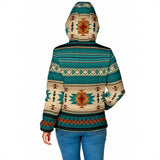 GB-NAT00559-04 Blue Native Women's Padded Hooded Jacket