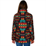 Powwow Storegb nat00046 02 black native tribes pattern womens padded jacket new