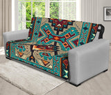 Tribe Blue Pattern Native American 70" Sofa Protector - Powwow Store