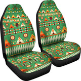 GB-NAT00426 Green Bison Pattern Car Seat Covers