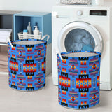 Powwow Store gb nat00046 13 navy tribes pattern laundry basket