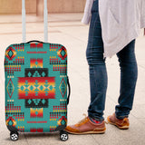 GB-NAT00046-01 Blue Native Tribes Pattern Native American Luggage Covers