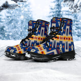 GB-NAT00062-04 Navy Tribe Design Native American Chunky Boots