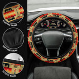 GB-NAT00046-15 Light Brown Tribe Pattern Steering Wheel Cover